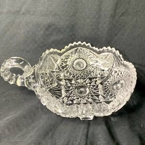 Vintage Nucut Crystal Cut Glass Nappy Candy Nut Dish